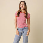 Olivia Striped Contrast Baby Tee