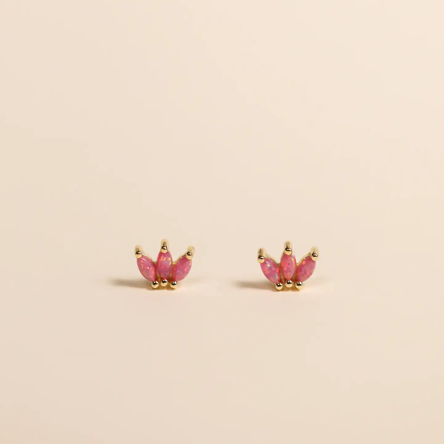 Opal Crown Stud Earrings
