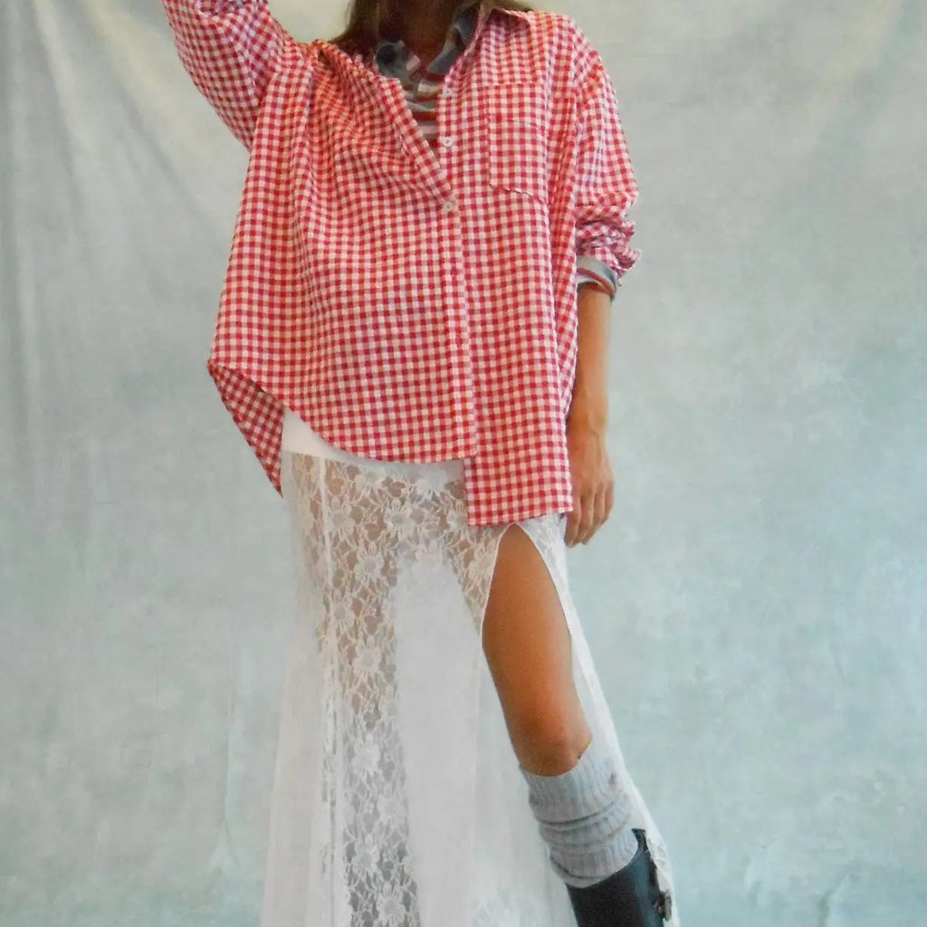 Oversized Gingham Button Down