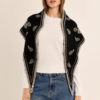 Paisley Bandana Knit Triangle Scarf