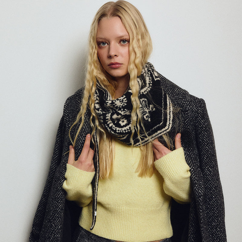 Paisley Bandana Knit Triangle Scarf