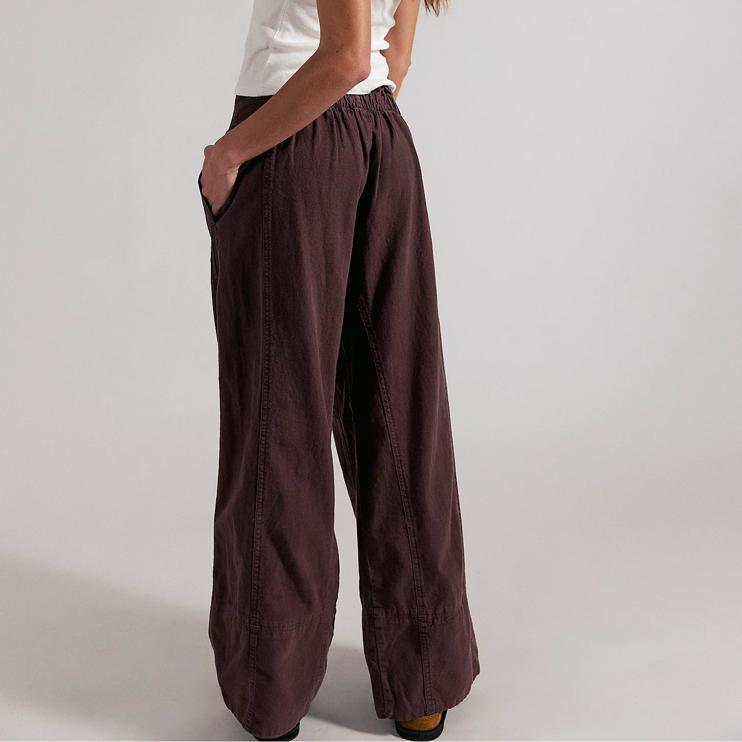 Free People Days End Linen Pull On Pants