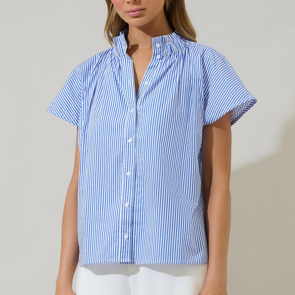 Shera Striped Patma Mock Neck