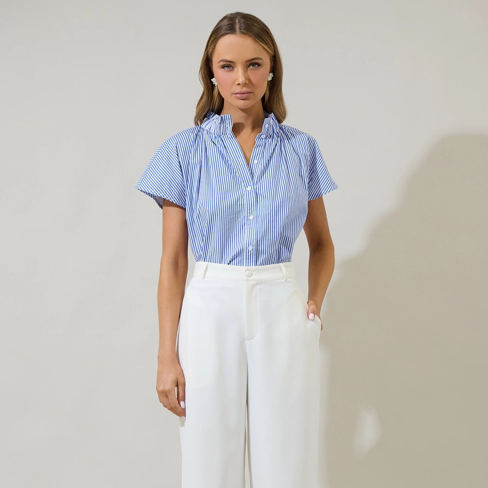 Shera Striped Patma Mock Neck