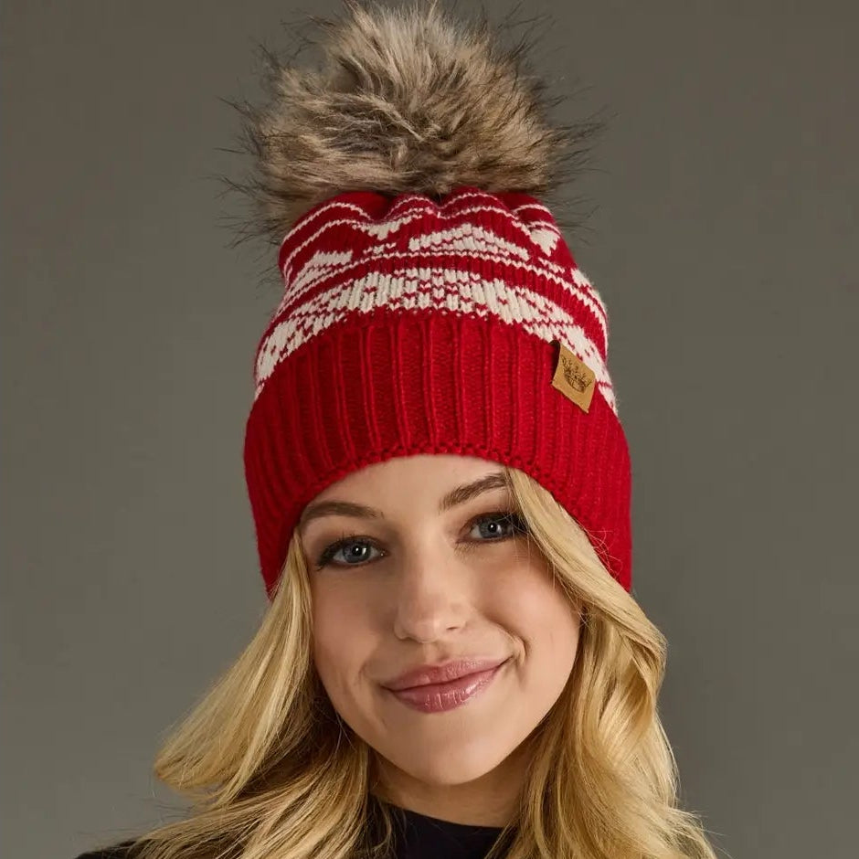Patterned Pom Hat