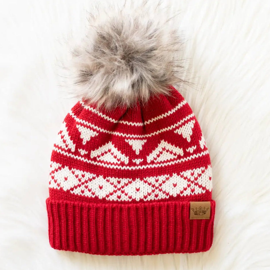 Patterned Pom Hat