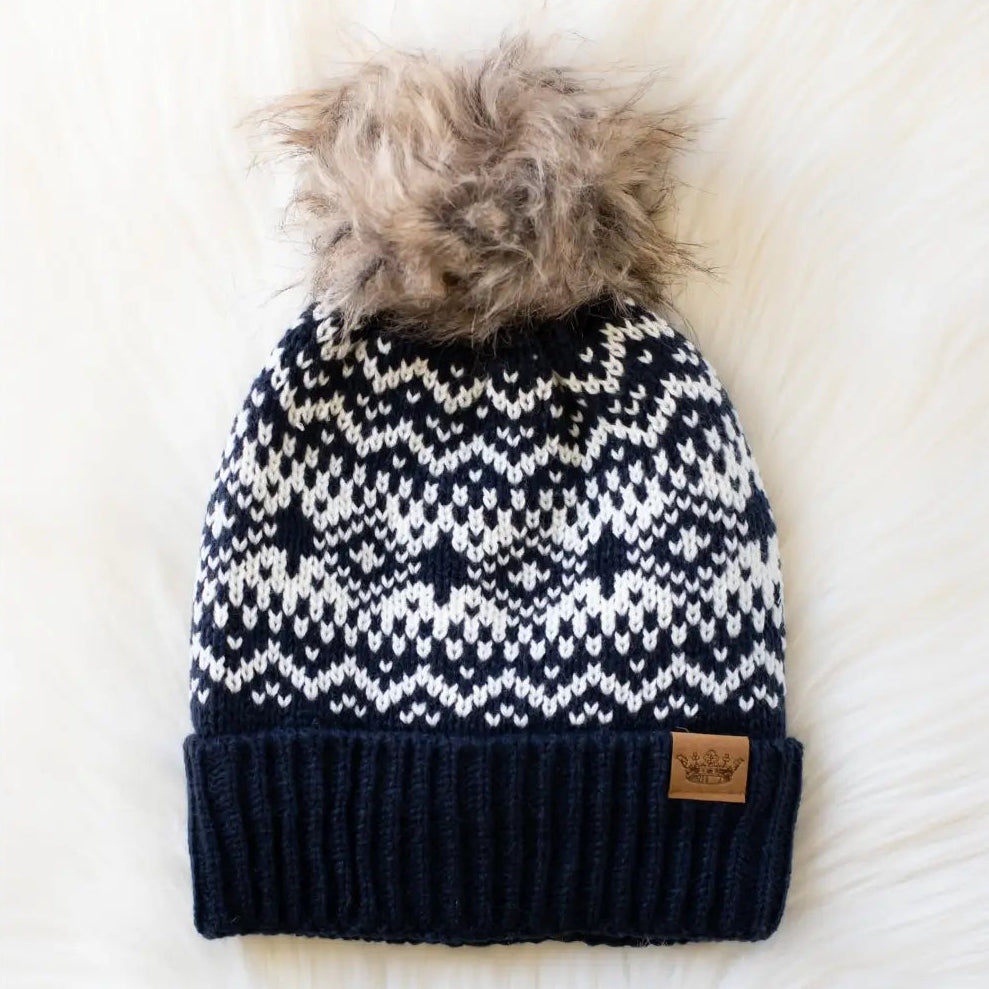 Patterned Pom Hat