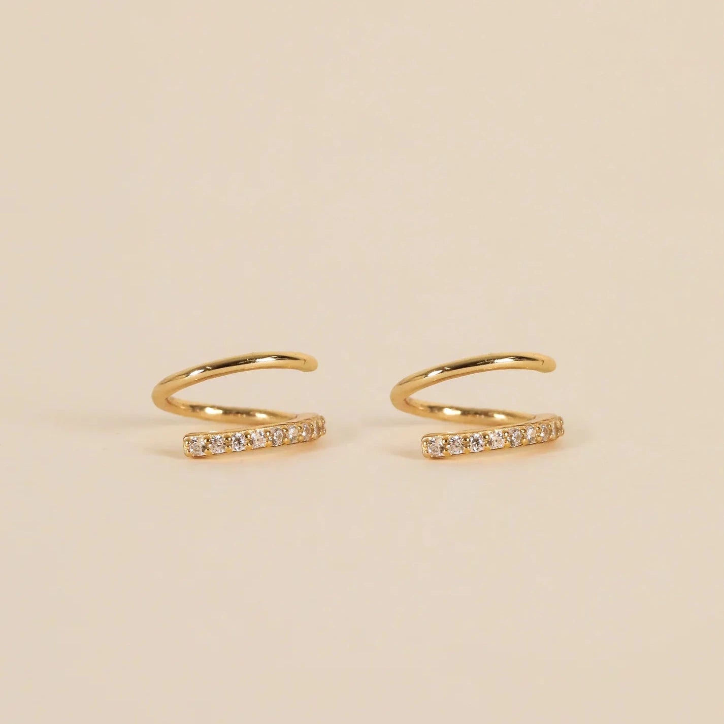 Jax Kelly Gold Pave Spiral Earrings