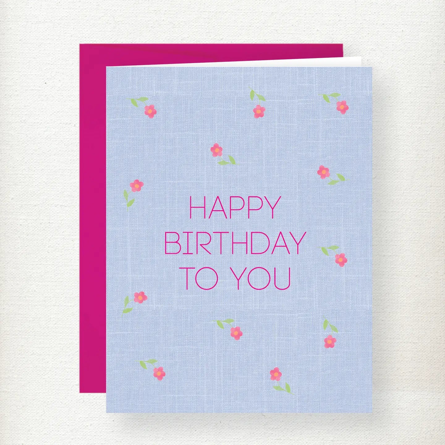 Pink Florets Birthday Greeting Card