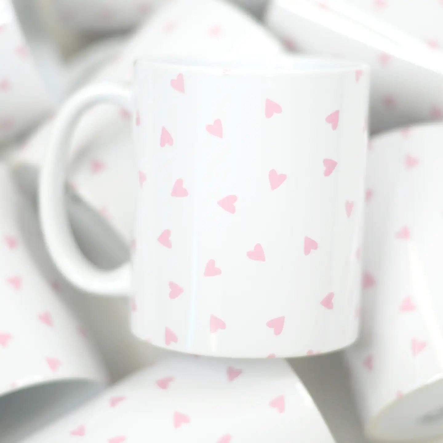 Pink Hearts Ceramic Mug