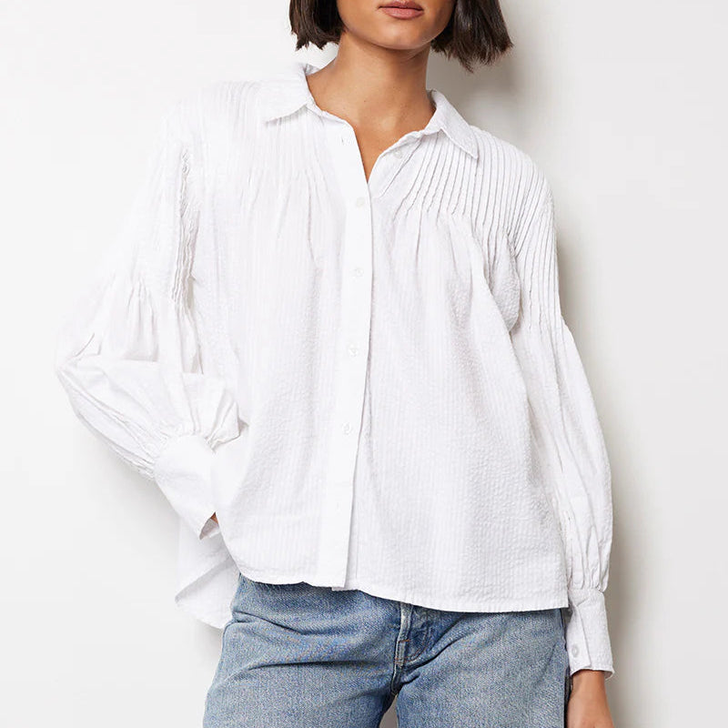 Pintuck Peasant Blouse