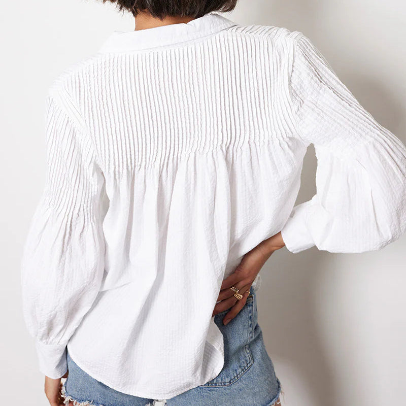 Pintuck Peasant Blouse