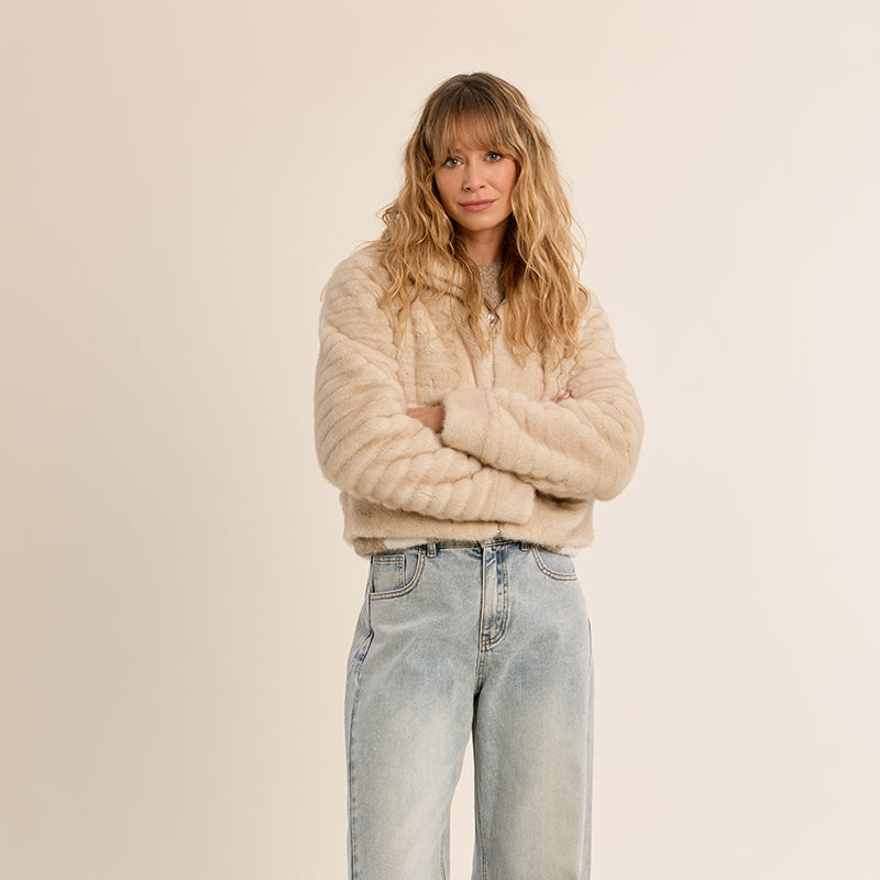 Ribbed Plush Jacket
