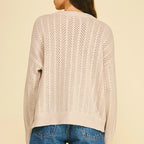 Chevron Pointelle Knit Sweater
