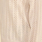 Chevron Pointelle Knit Sweater