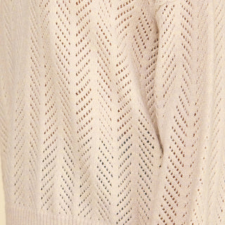 Chevron Pointelle Knit Sweater