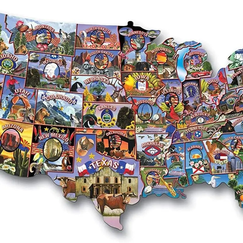USA Vintage Postcards Jigsaw Puzzle - 1000 Pieces