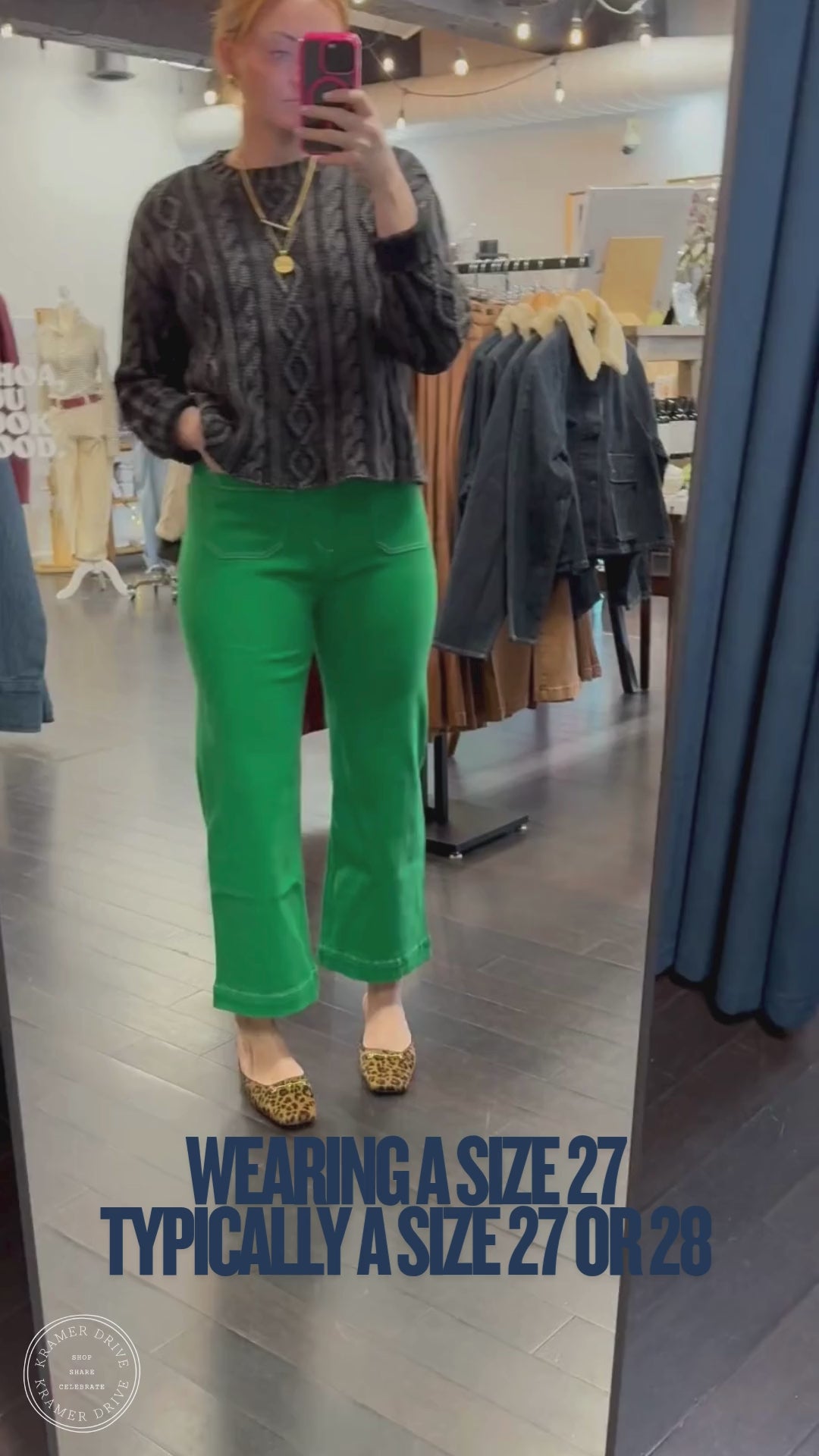 Go Birds Green Wide Leg Jeans