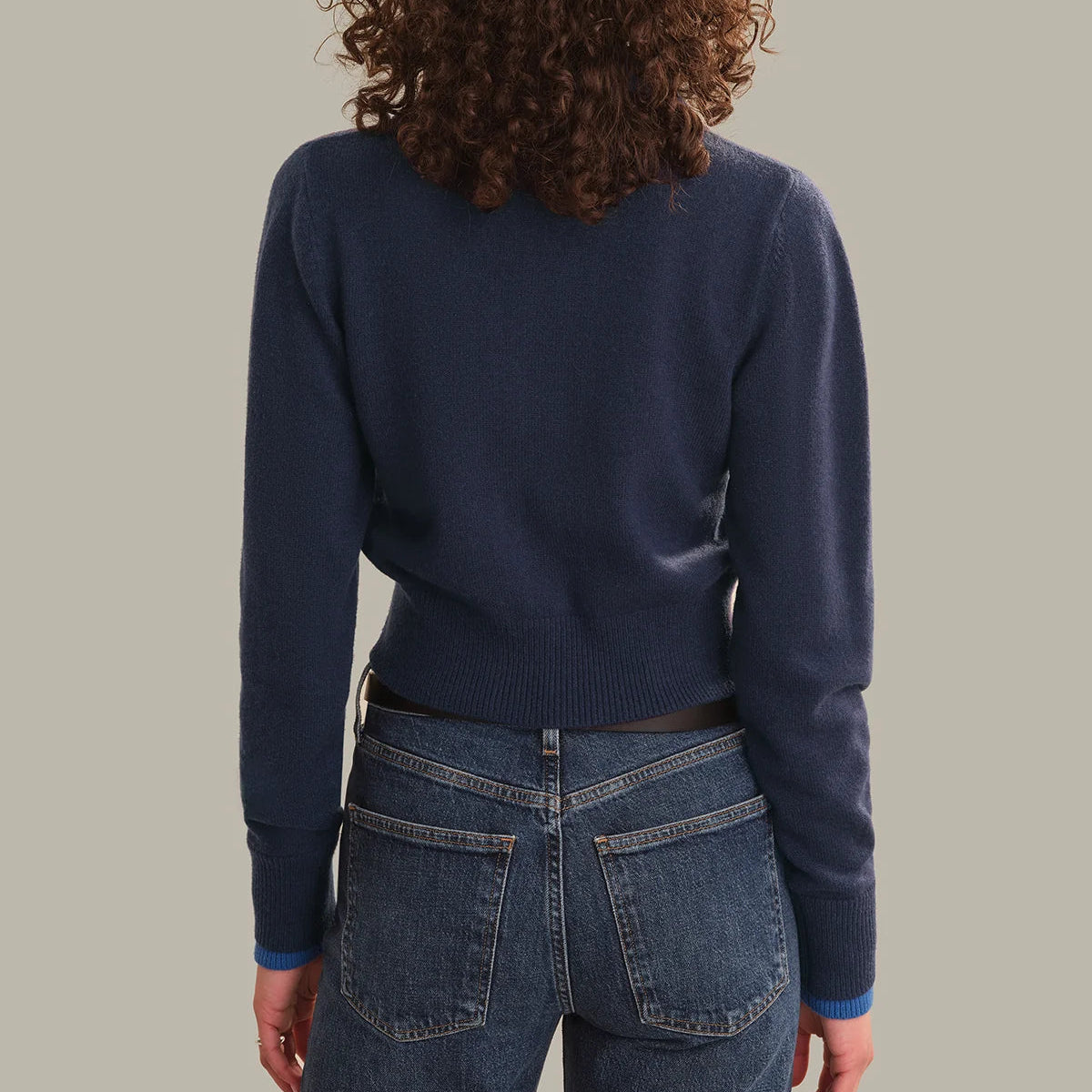 Priscilla Faux Double Layer Polo Cardigan