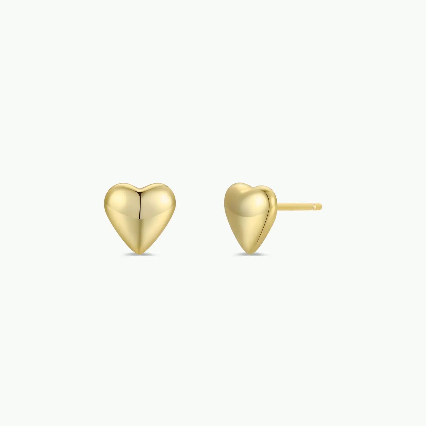 Gold Puffed Heart Earrings