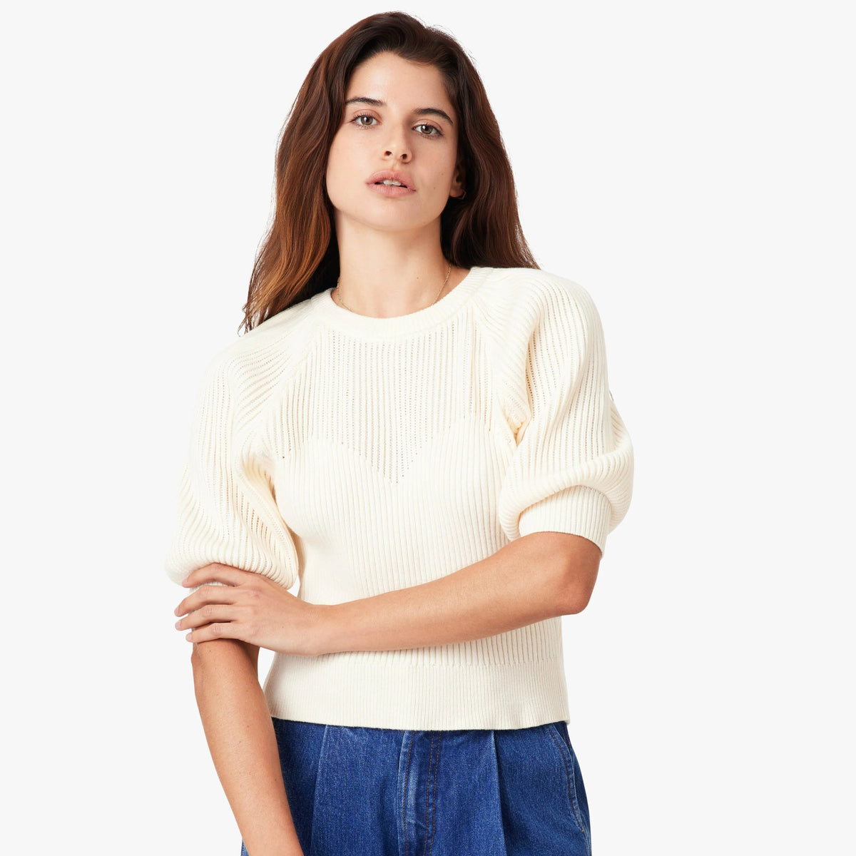 Puff Raglan Sleeve Sweater