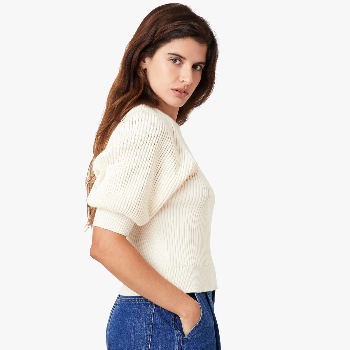 Puff Raglan Sleeve Sweater