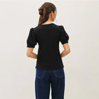 Cotton Jersey Puff Sleeve Tee
