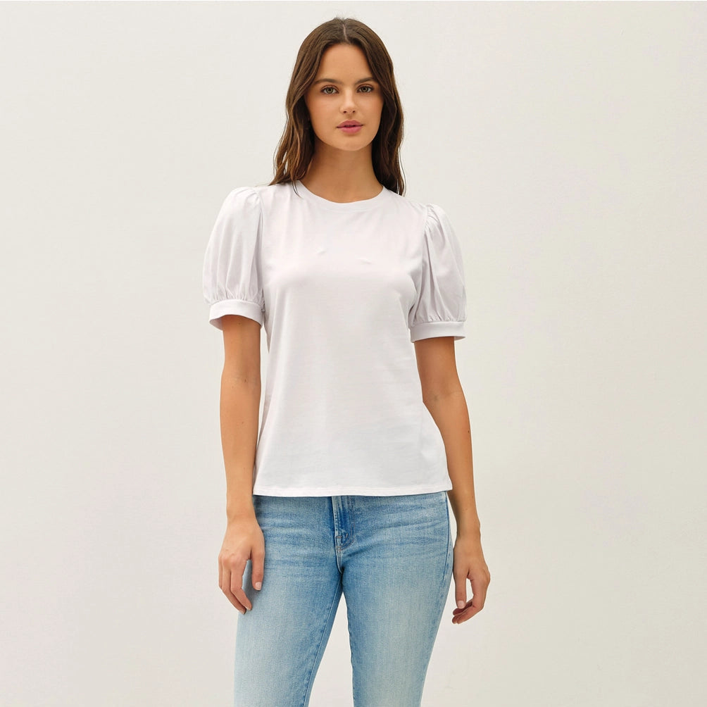 Cotton Jersey Puff Sleeve Tee