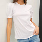 Cotton Jersey Puff Sleeve Tee