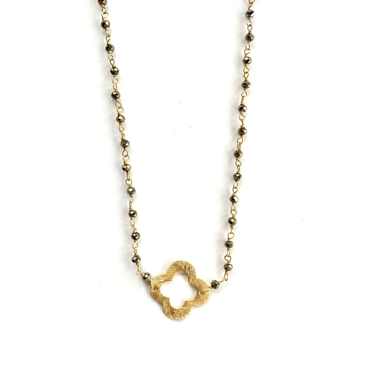 Erin Gray Pyrite & Clover Short Necklace