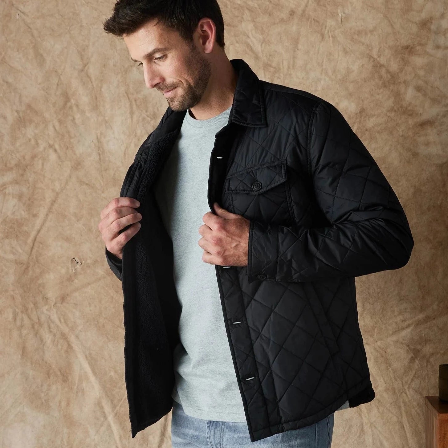The Normal Brand Quilted Sherpa Lined Jacket