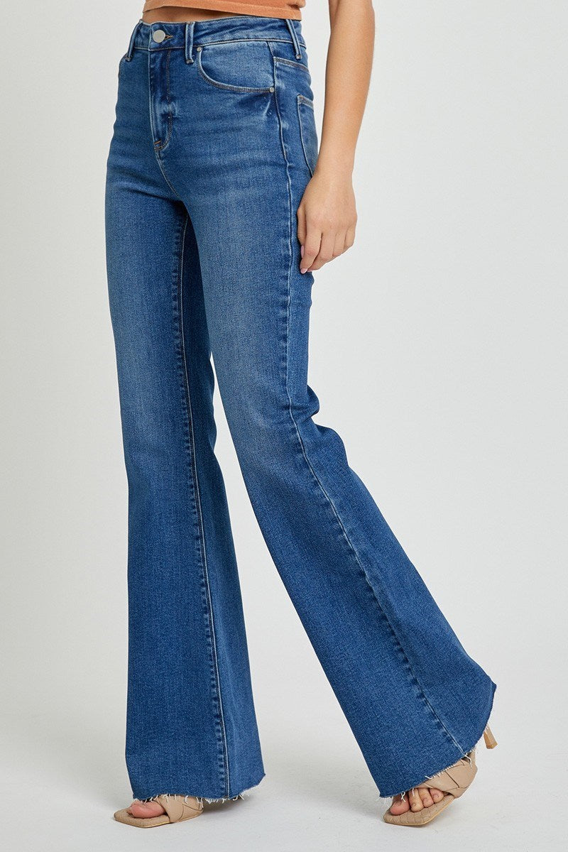 Womens Soft Surroundings Jeans  Supremely Soft Pull-On Flare Jeans Paragon  Wash ~ Gail Short Writes