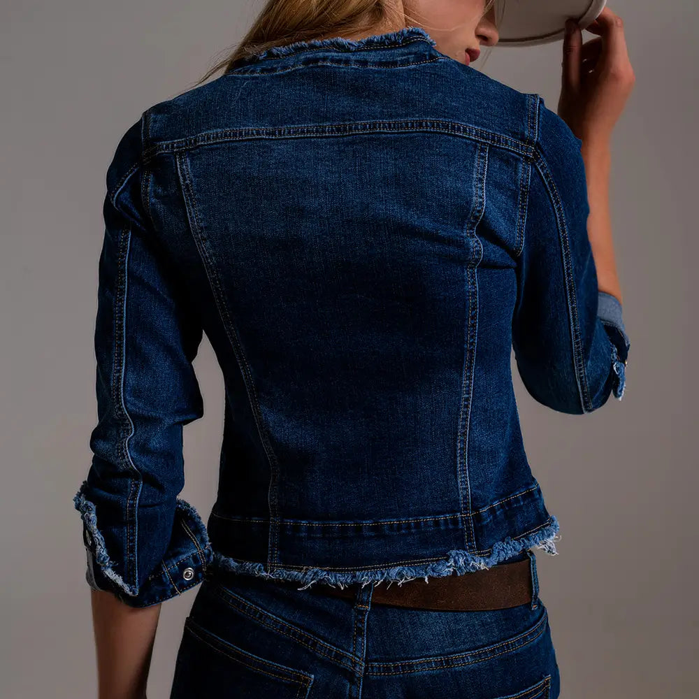 Raw Hem Edge Denim Jacket