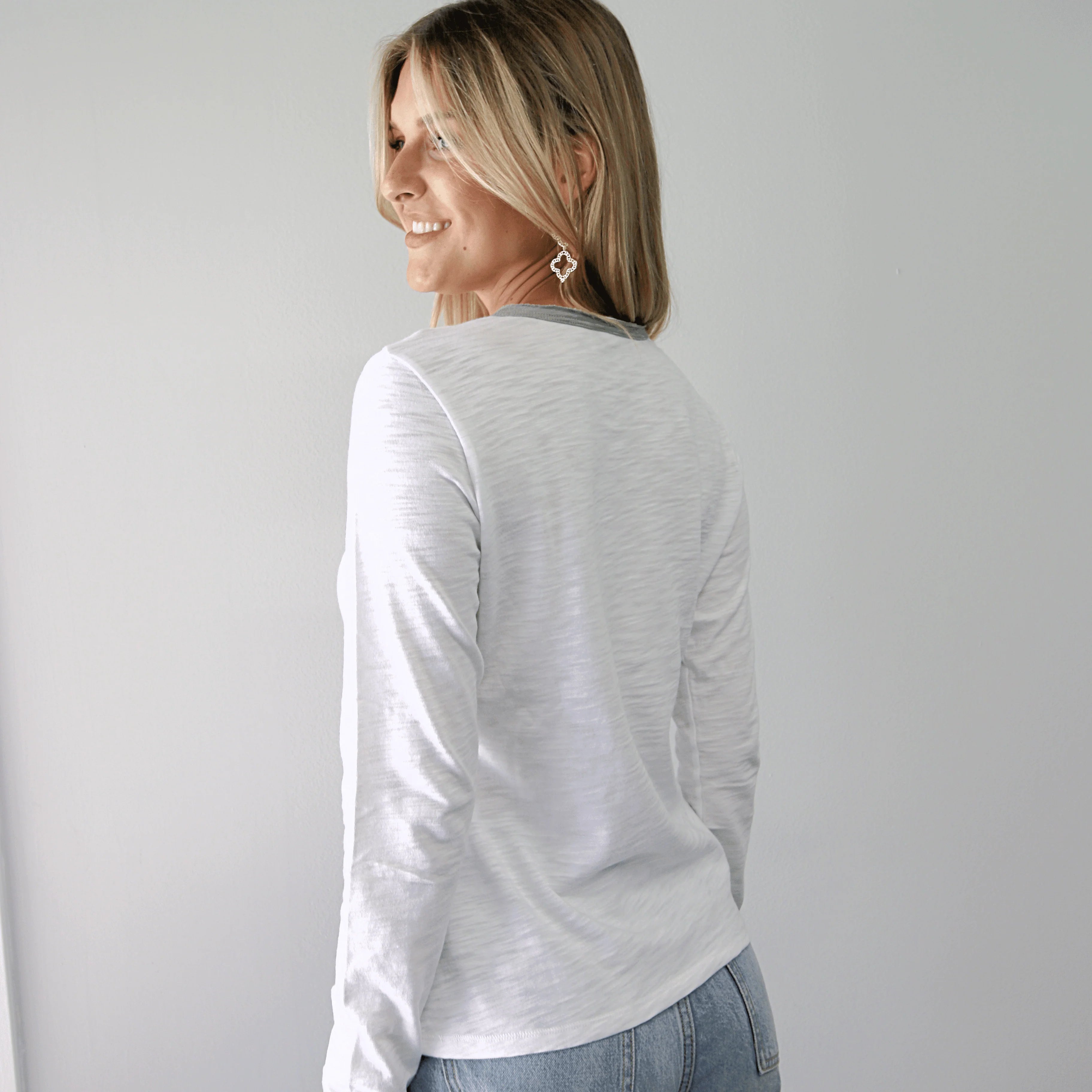 Erin Gray Raglan Long Sleeve Crew