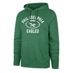 Green Philadelphia Eagles hoodie with white eagle logo and 'PHILA DELPHIA EAGLES' text