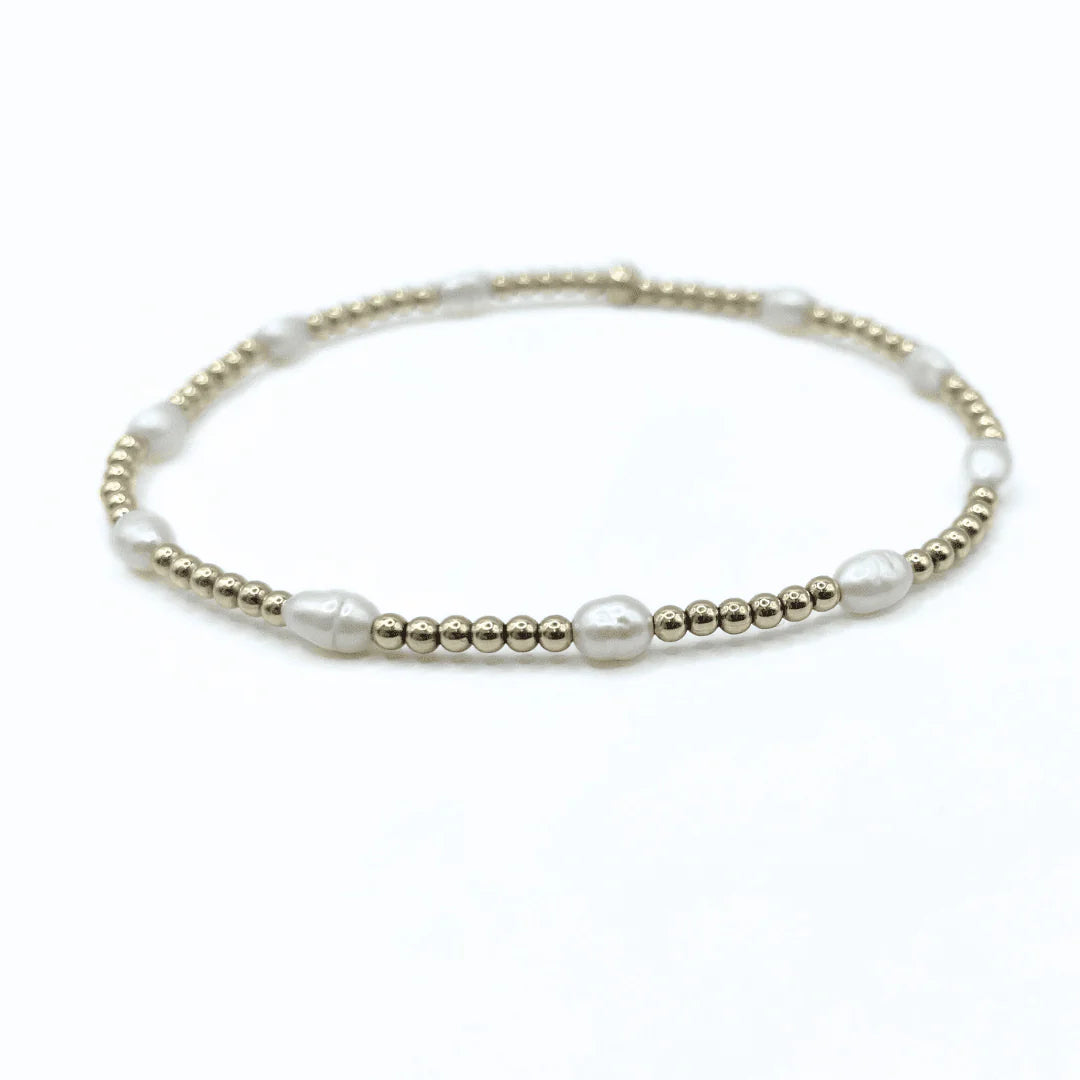 Erin Gray Petite Patterned Rice Pearl Bracelet