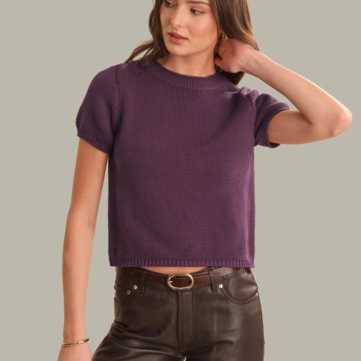 Rolled Edge Sweater Top Main image