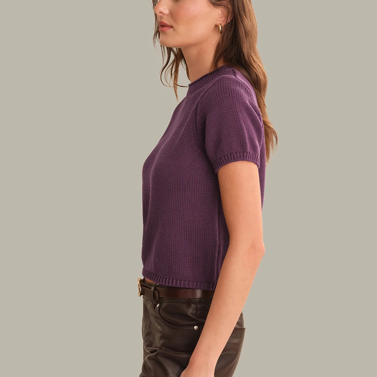Rolled Edge Sweater Top