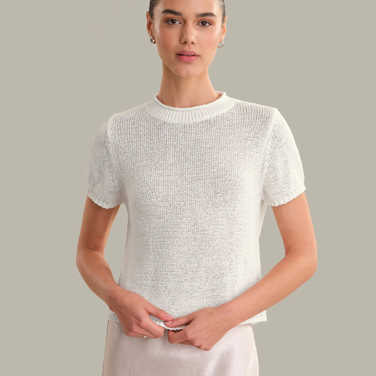 Rolled Edge Sweater Tee