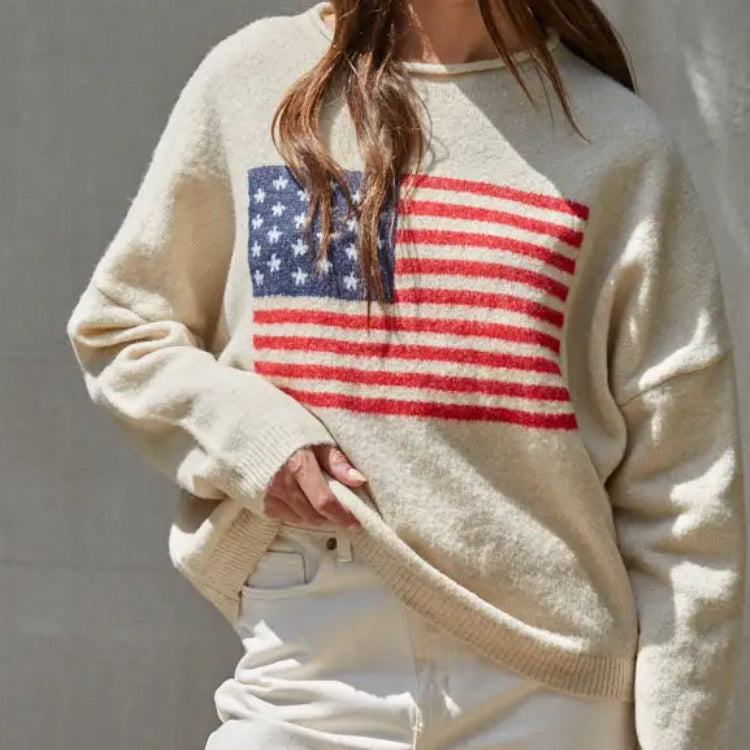Roll Neck Flag Sweater