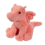 Soft pink plush dragon toy with wings, standing posture, and black bead eyes