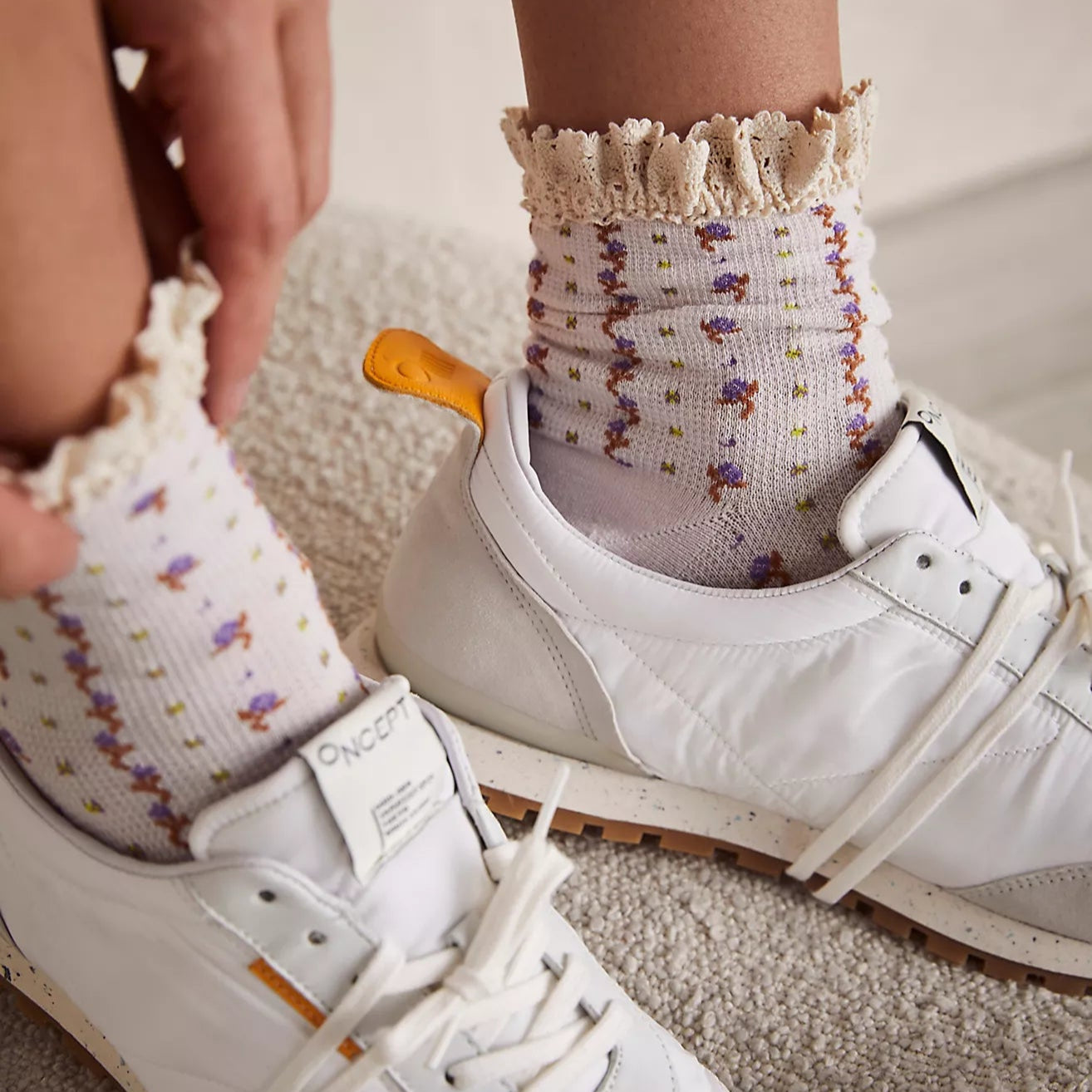 Free People Rosebud Waffle Knit Ankle Socks