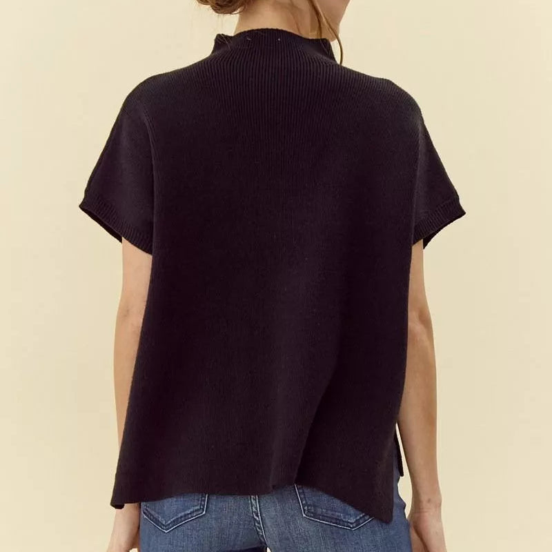 Rowan Short Sleeve Mock Neck Sweater