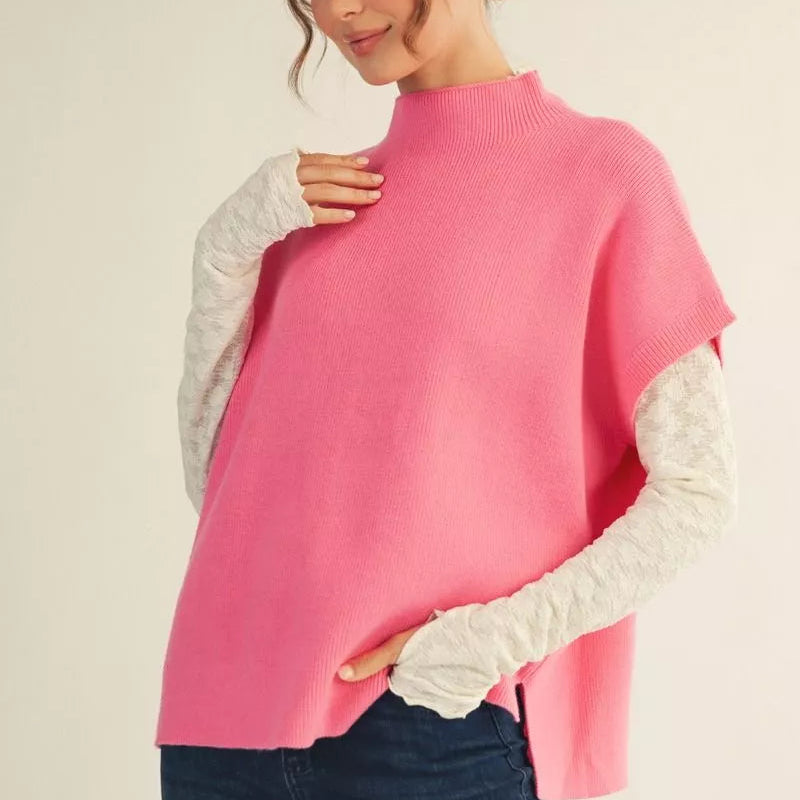 Rowan Short Sleeve Mock Neck Sweater