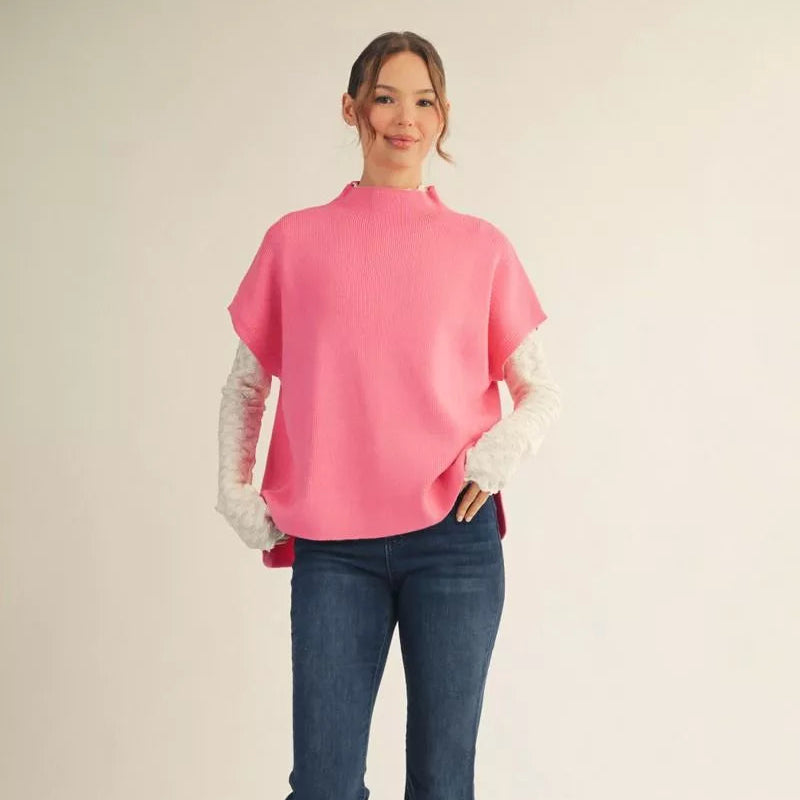 Rowan Short Sleeve Mock Neck Sweater