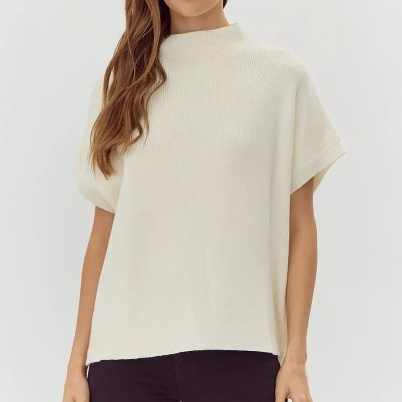 Rowan Short Sleeve Mock Neck Sweater