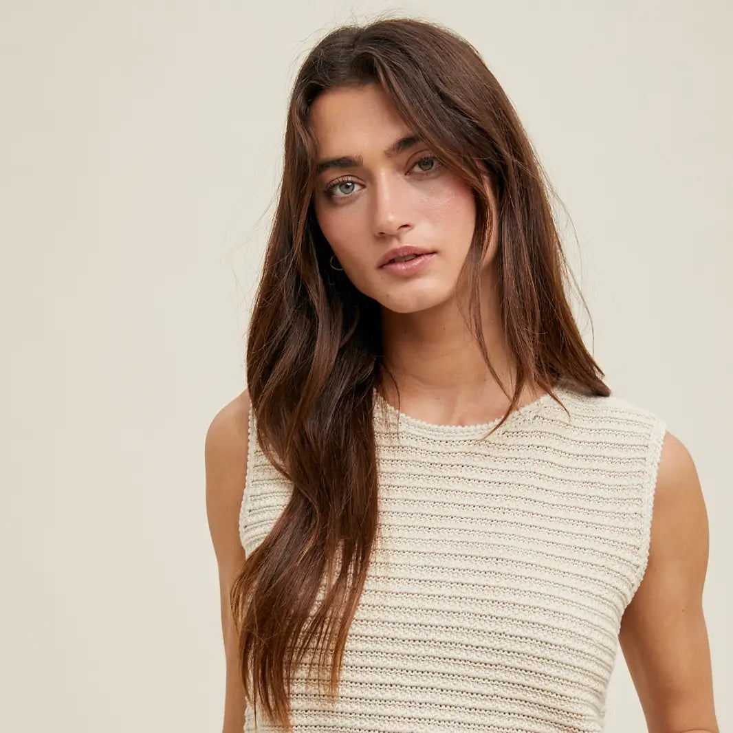 Ruffle Hem Sweater Tank