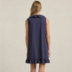 Ruffle Trim Pintuck Dress