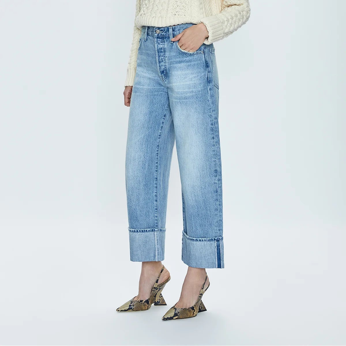 Pistola Ryder High Rise Cuffed Straight Jeans