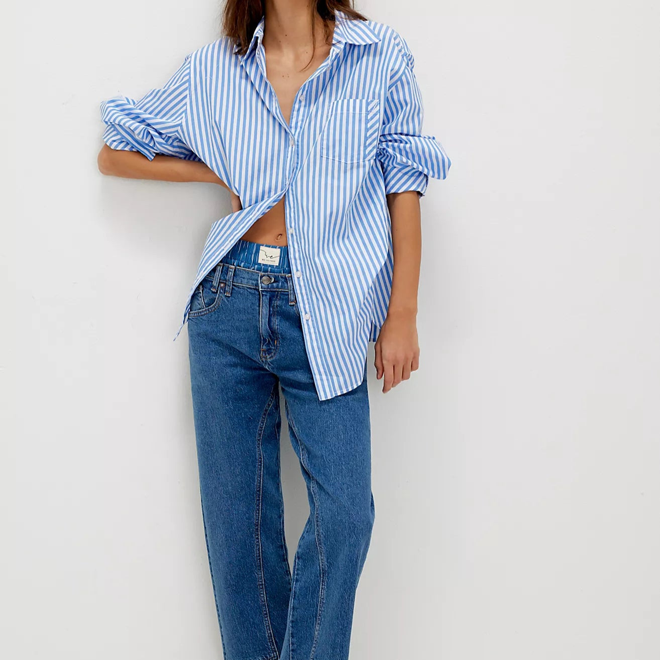 Free People Sabine Tailored Striped Shirt